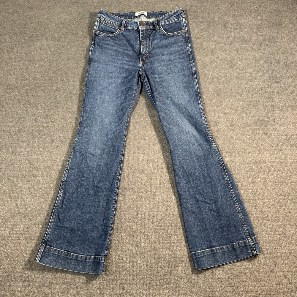 Wrangler Retro High Rise Trouser Women's Size 29x32 Medium Wash Flare Cowgirl